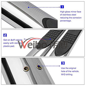 4' Stainless Steel Oval Side Bar for Dodge Ram 1500 Quad Cab 09-17